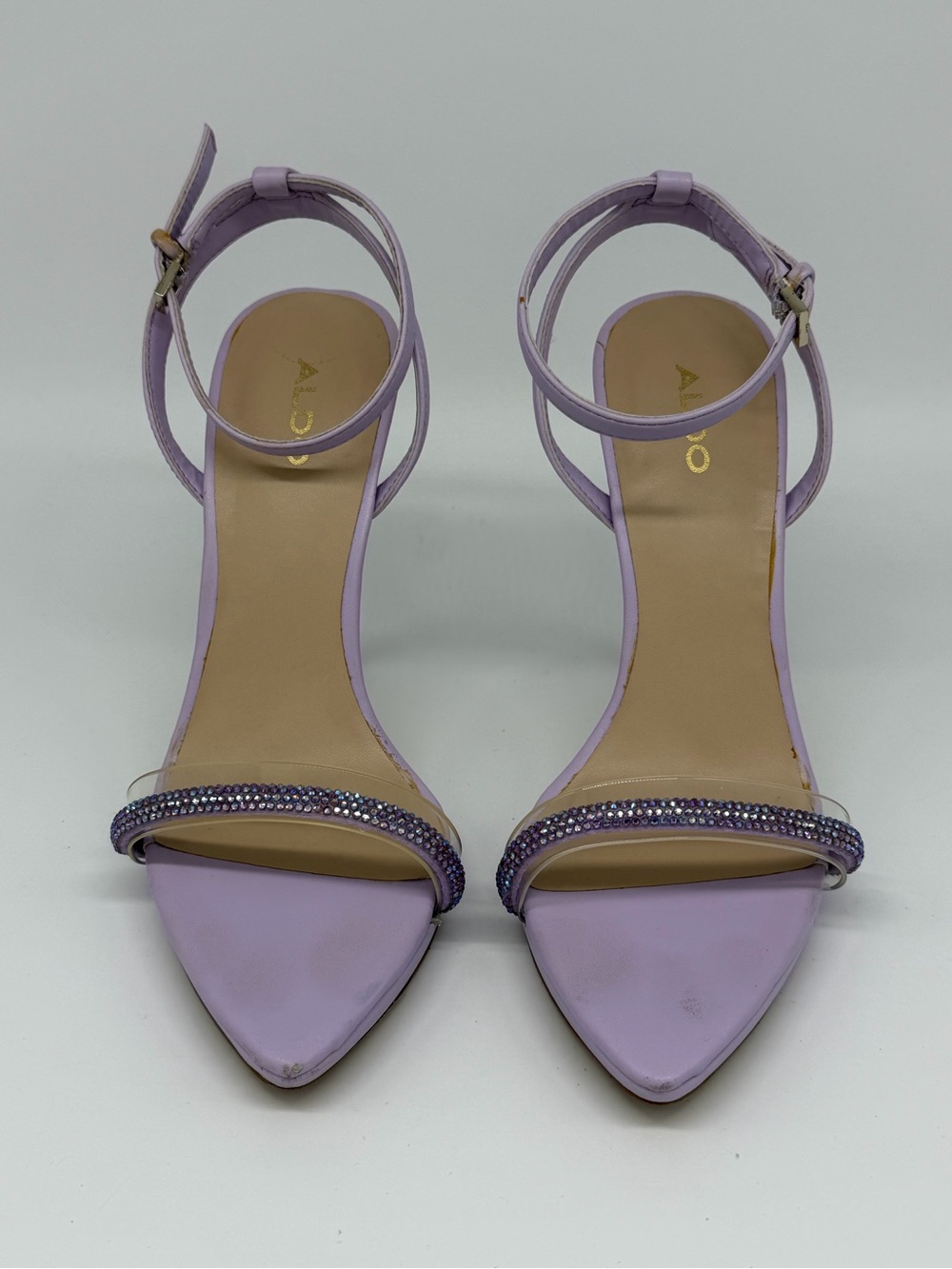Aldo Women’s Lilac Crystal-Embellished Stiletto Sandals